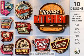 Targa In Metallo Decorativa Per Ristorante - Cartello Alimentare Stile Vintage (Senza Cornice)