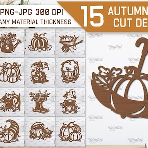Autumn wall decor bundle, fall wall signs laser cut, autumn wall art svg, wall hanger lasercut, pumpkins svg, fall decor glowforge