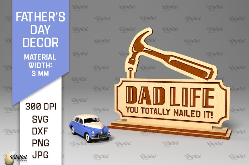 3D Father's Day Decors Bundle, Dad Stand Svg, 3D Laser Cut Home Decor ...