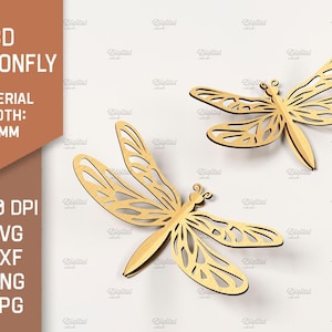 3D Dragonfly, decorative dragonfly laser cut, wooden interlocking dragonfly, home decor, kids toy svg, garden decoration, standing dragonfly
