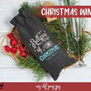Christmas wine bag bundle SVG, Christmas wine quotes, wine sayings, funny wine quotes svg, wine gift bag svg, wine package, wine box svg image 6