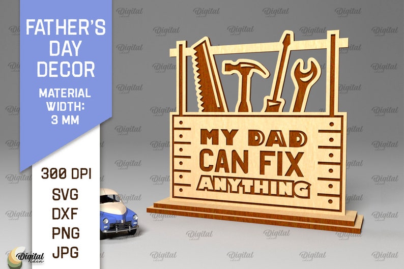 3D Father's Day Decors Bundle, Dad Stand Svg, 3D Laser Cut Home Decor ...