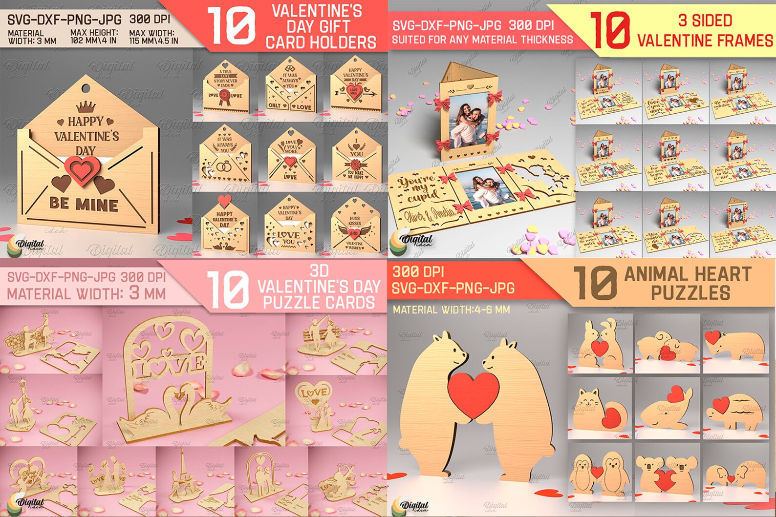Valentine's Day Laser Cut Mega Bundle, 469 Valentine Lasercut Deisgns ...