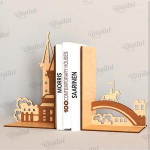 3D Bookend laser cut, kids bookend, princess svg, castle svg, book holder, wooden book stand, book stopper, childrens decor, shelf sitter