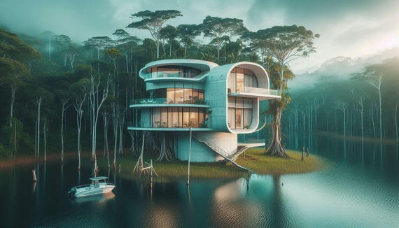 Home Architecture | Eco-friendly | Wall Art | Home Decor | Artwork | printable Art & Collectibles | forest-House | Digital Prints