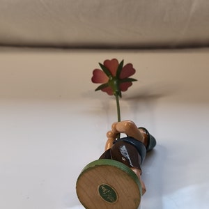 Flower child boy with pink flower made of wood from Wendt and Kühn from the Erzgebirge image 6