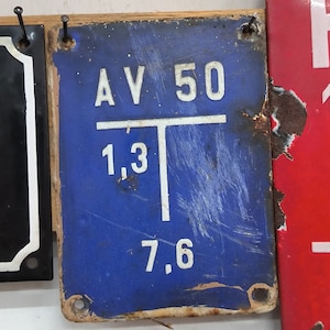 Old Enamel Sign Blue White Information Sign