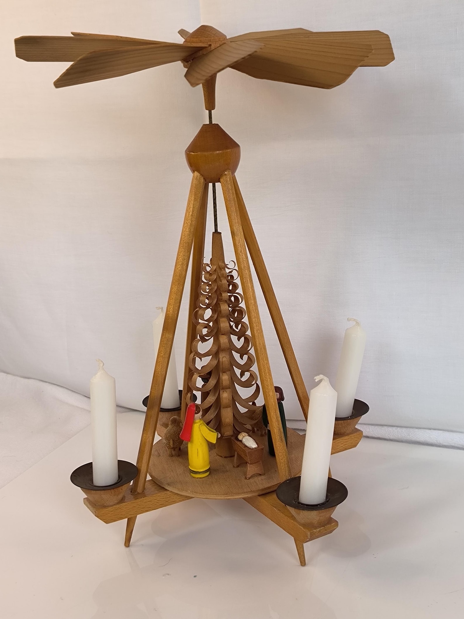 Pyramid from the Ore Mountains Christie birth with shepherd and sheep old GDR times