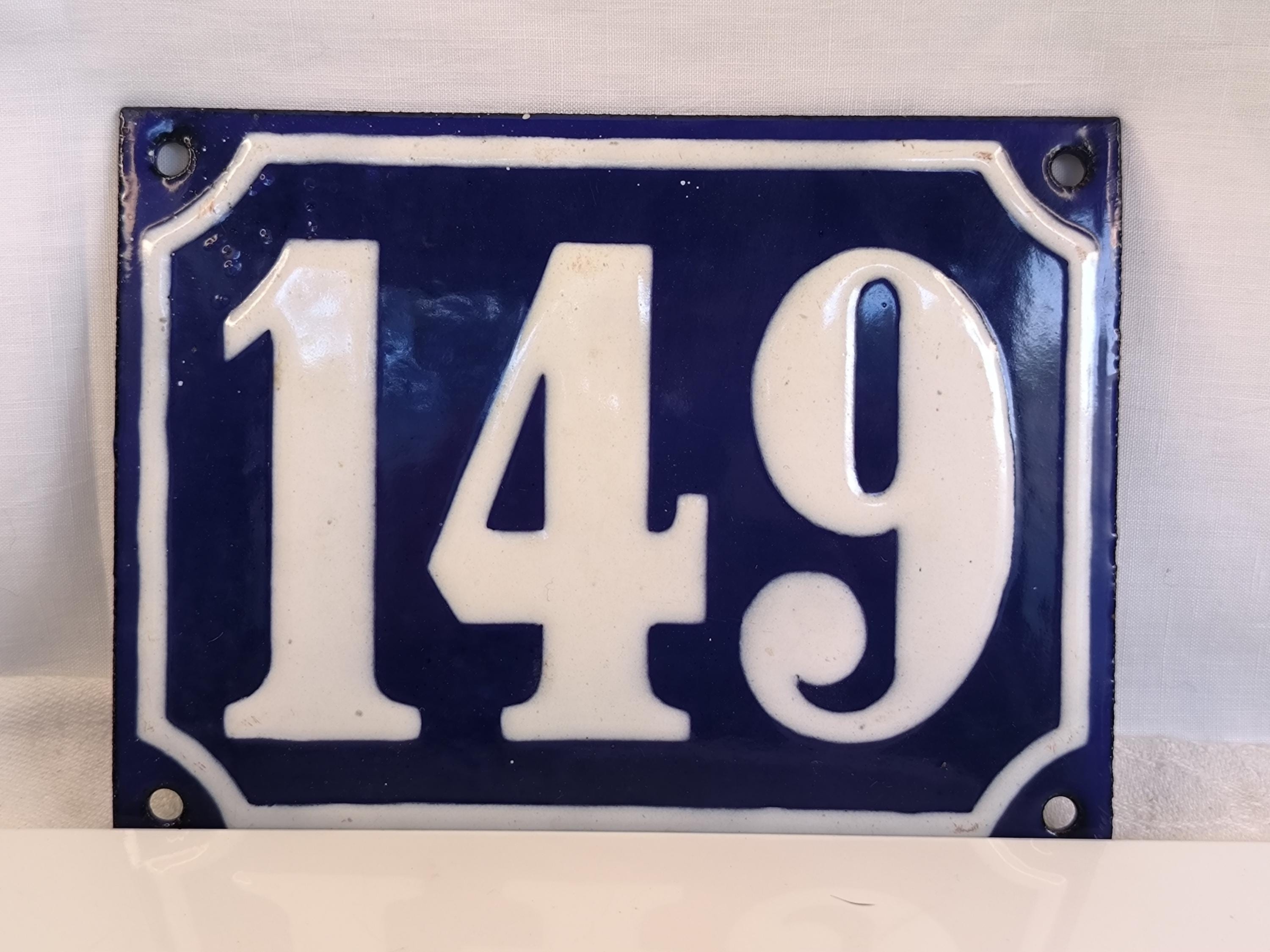 Enamel Sign House Number 