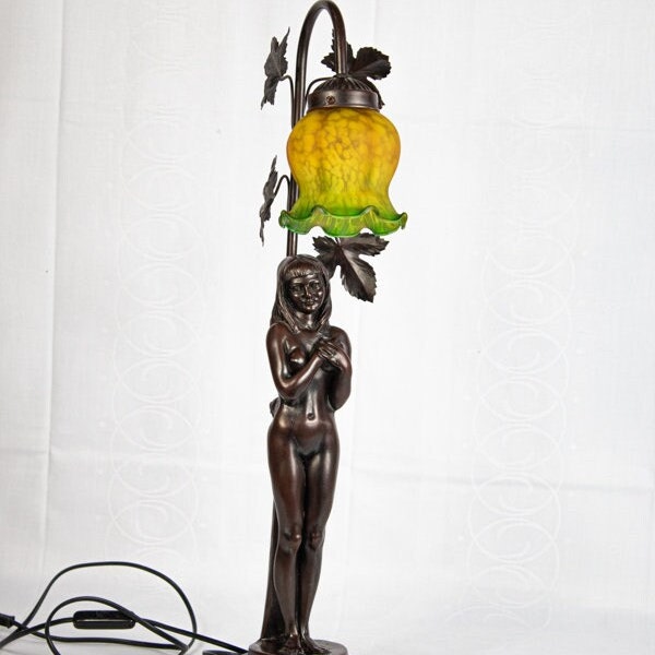 Retro Tischlampe ,,Frau mit Blume"