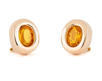 Citrine Clip On Earrings 18k Gold