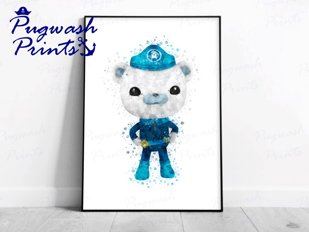 Octonauts Print 'CAPTAIN BARNACLES' Watercolour Splash Art, Character ...