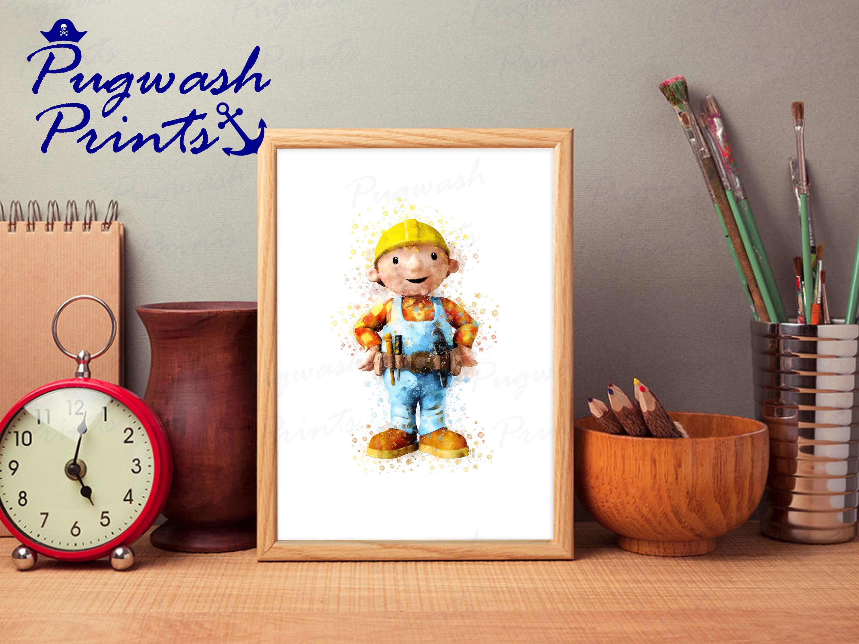 Bob the Builder Print 'BOB THE BUILDER' Watercolour - Etsy UK