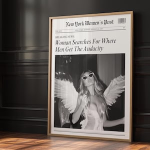 Stampa artistica digitale "Femme Fatale" del New York Times, poster di energia femminile oscura, opera d'arte di affermazione, poster di manifestazione, arte murale stampabile