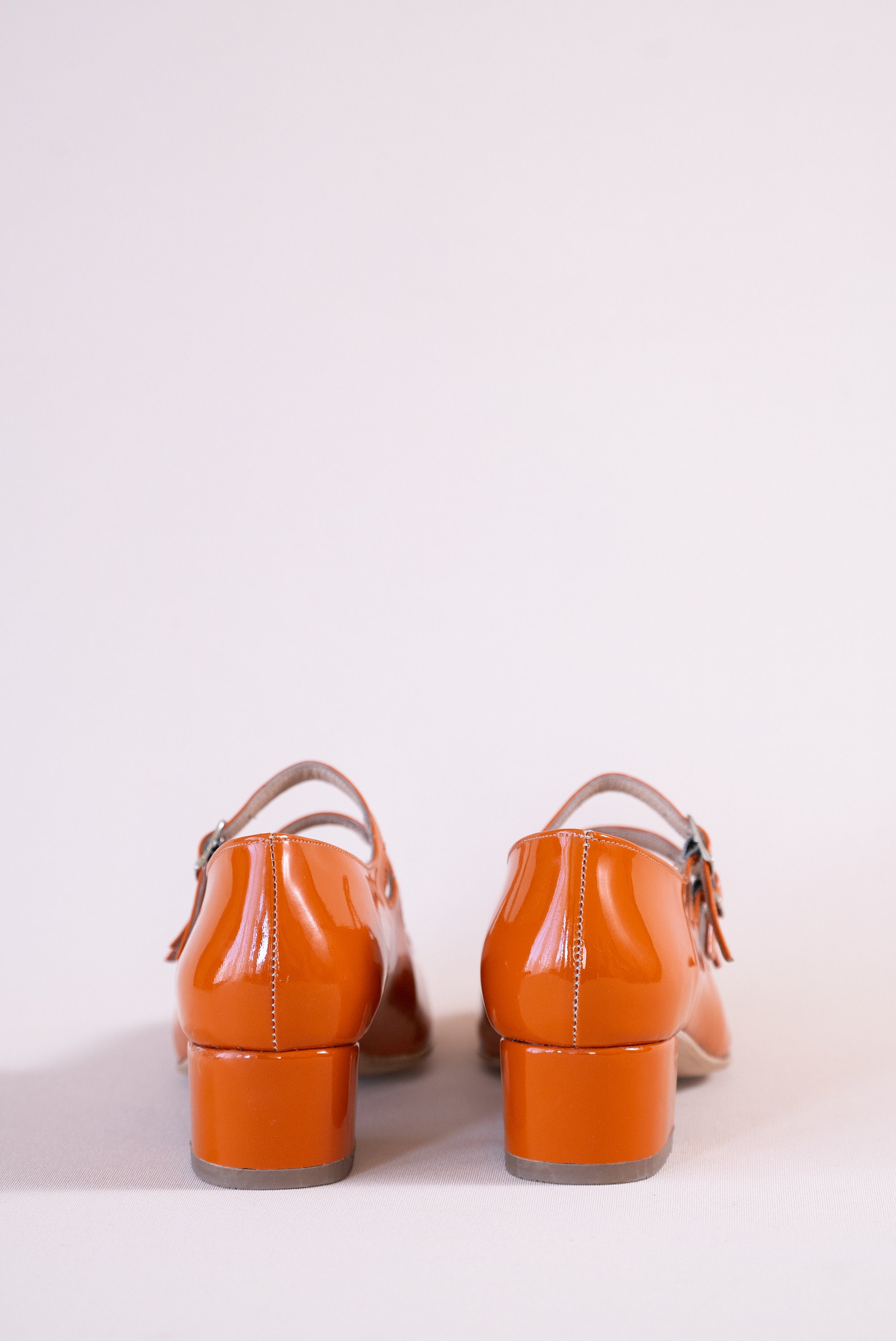 Orange mary jane heels best sale