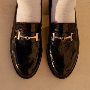 Patent Leather Handmade Black Loafer image 2