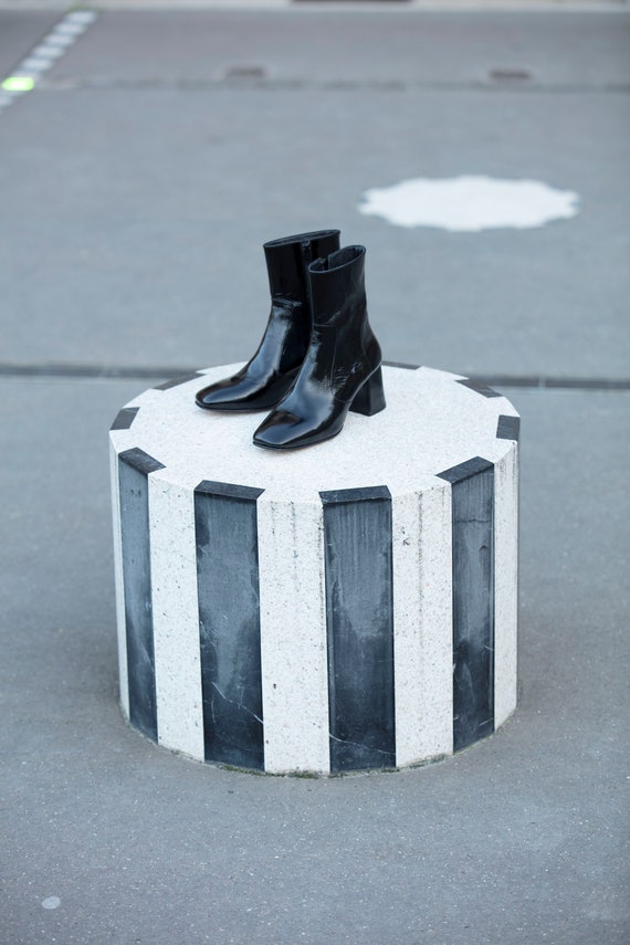 Stylish Handmade Women Black Patent Leather Ankle Boot |Custom Black Leather Booties | Trendy Women’s Footwear