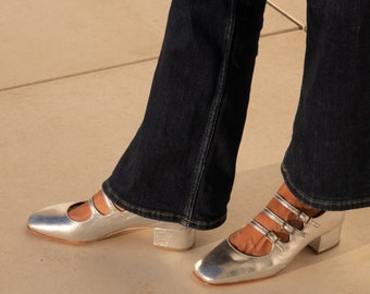 Silver Patent Leather Handmade Mary Jane