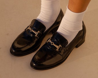 Patent Leather Handmade Black Loafer