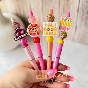 Beaded Pen | Cute Pen | Good Vibes Pen | Colorful Office Accessory | Desk Essentials | Gift for Her | Fun Stationery | Aesthetic Writing Pen