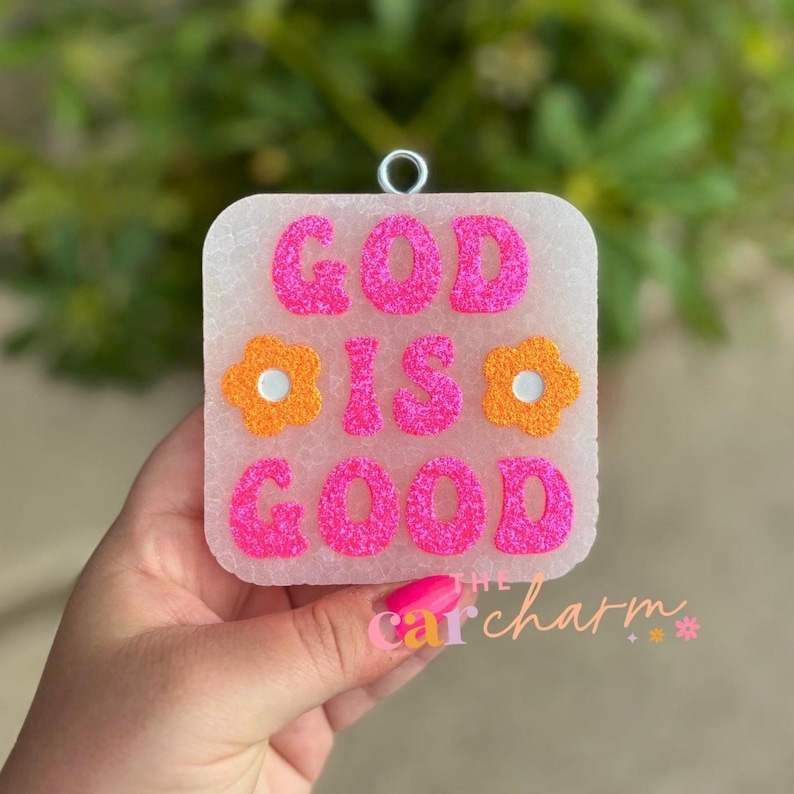 Car Freshie | Car Freshy | God is Good Freshie | Faith Car Freshener | Inspirational Car Accessory | Religious Car Scent | Freshie image 1