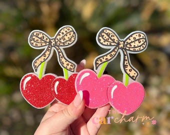 Car Freshie | Car Freshy | Cherry Freshie | Bow Freshie | Coquette Bow Freshie | Cherry Car Air Freshener | Cute Car Freshie | Car Accessory