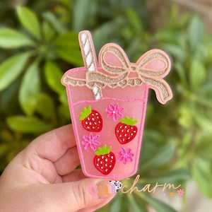 Coquette Strawberry Drink Freshie | Car Freshie | Car Air Freshener | Car Accessory | Freshy | Girly Freshie