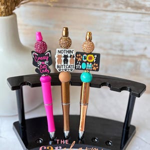 Perlen-Stift | Katzenmama Stift | Verrückte Katzenlady Geschenk | Kinderbett Mama Geschenk | Tierliebhaber Stift | Netter Perlen-Stift | Büro Accessoire