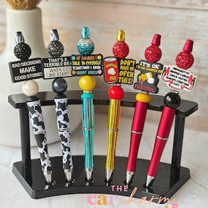Pen met sarcasmekralen | Grappige kralenpen | Inktpen met kralen | Kantoorcadeau | Sarcastische spreukpen | Handgemaakte kralenpen | Navulbare pen