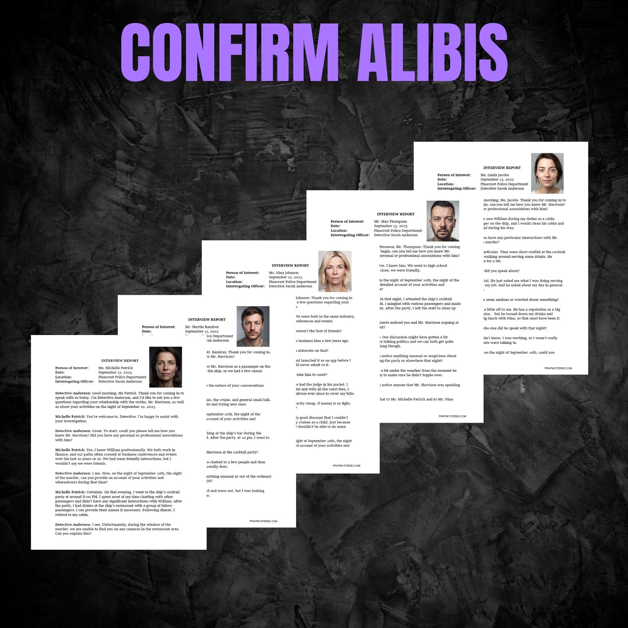 Printable Murder Mystery Case File Mystery Printable, Digital Download ...