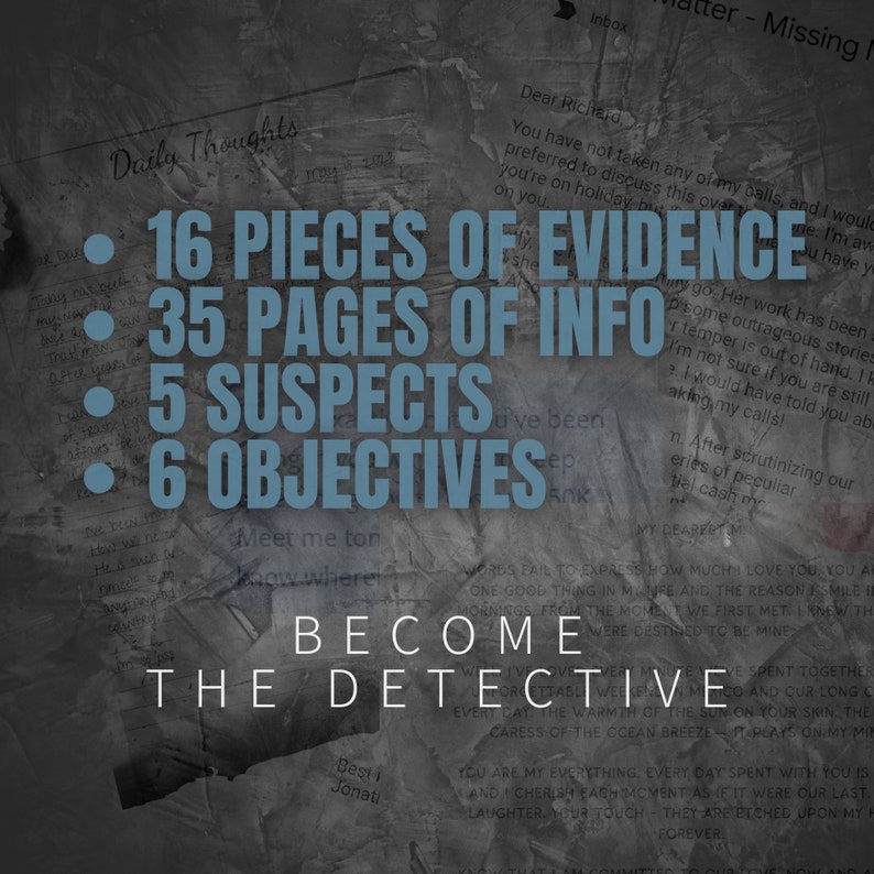 Printable Murder Mystery Case File Digital Download, Detective True Crime Game, Unsolved Cold Case DIY Murder File, Whodunit image 4
