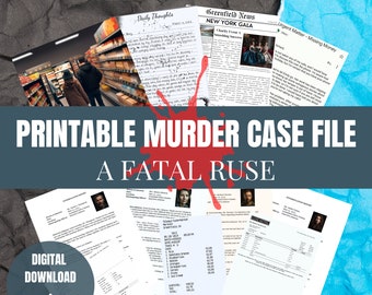 Printable Murder Mystery Case File - Digital Download, Detective True Crime Game, Unsolved Cold Case DIY Murder File, Whodunit