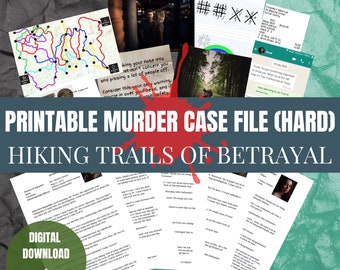 Printable Murder Mystery Case File Hard - Digital Download, Detective True Crime Game, Unsolved Cold Case DIY Murder File, Whodunit