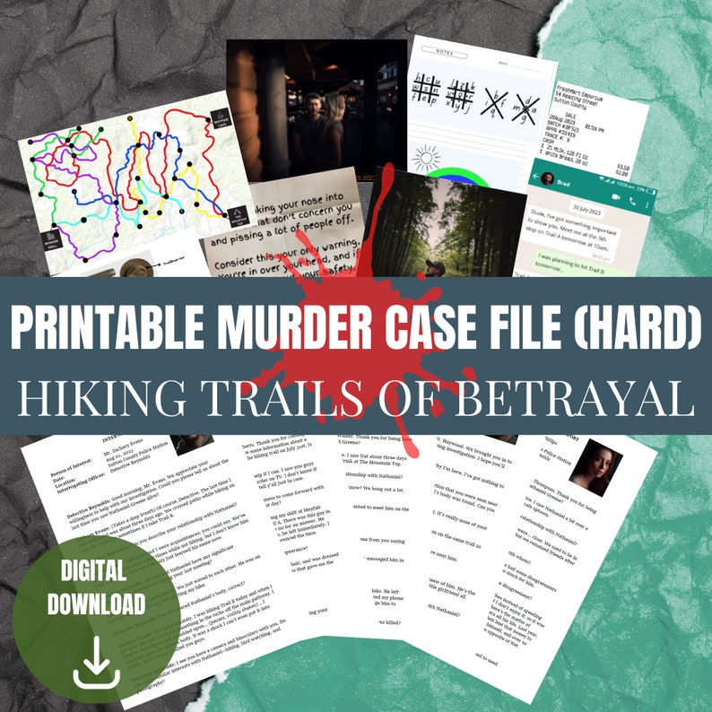 Printable Murder Mystery Case File Hard - Digital Download, Detective ...