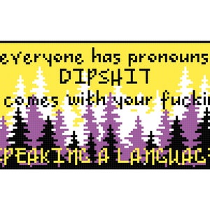 tout le monde a des pronoms, merde. il est livré avec votre putain de langage, motif de point de croix pdf