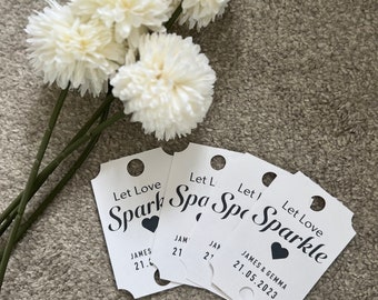 Printable Let Love Sparkle Tags for Sparklers, White Classic Wedding ...