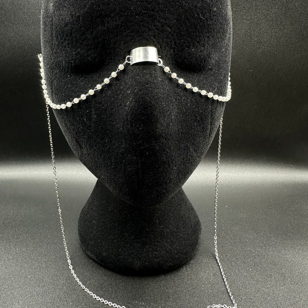 Face chain ,lacrime d'argento catena per il viso face chain face jewelry disponibile nella variante cristalli bianchi e neri