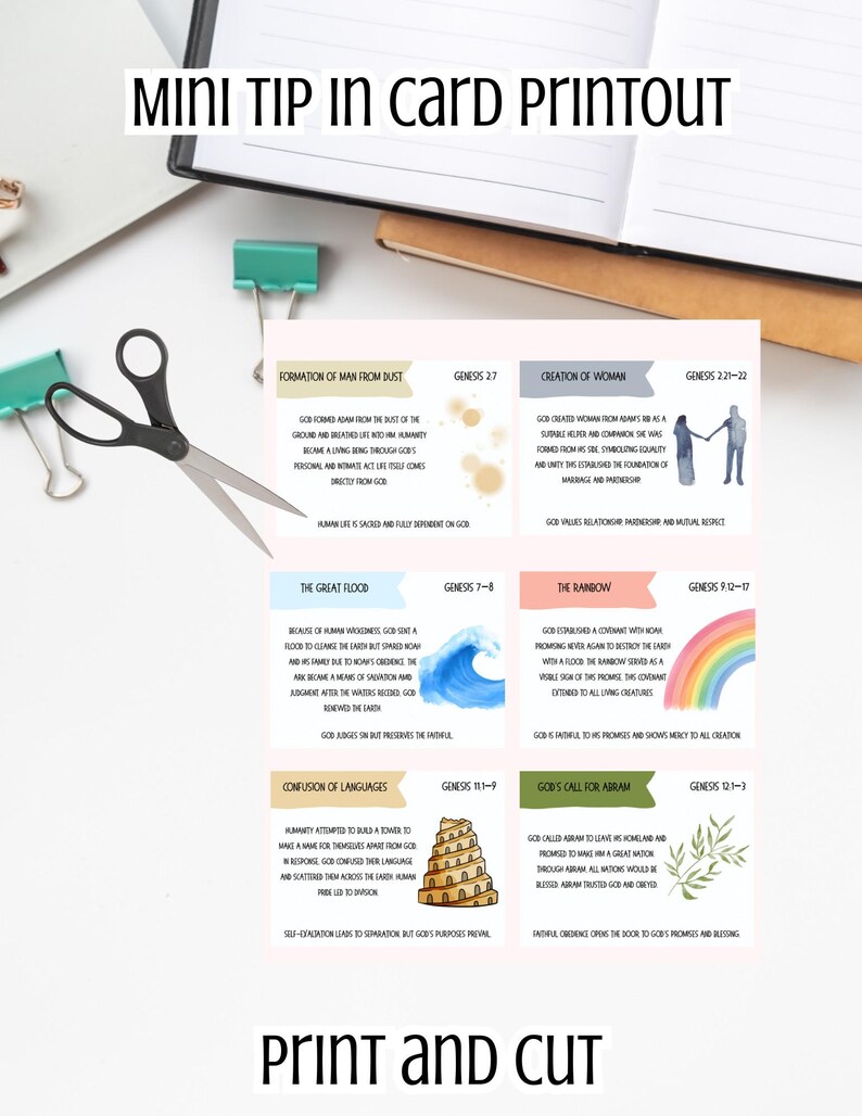 Mini Tip in Cards 25 Works in the Bible SET A | PDF Print | Printable ...
