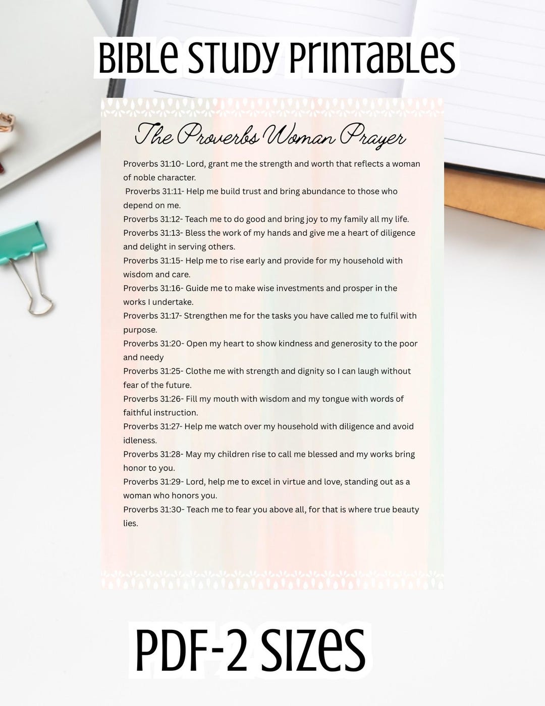 War Binder Loaded Bible Printout With Scriptures Prompts | PDF Print ...