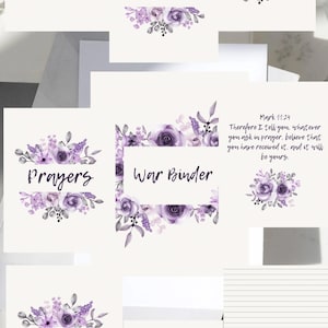 Purple Floral Watercolor War Binder | Bible Planner | War Binder Print ...