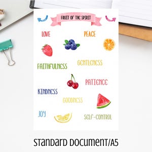 fruit of the spirit bible sticker printout | PDF print | printable bible stickers |bible stickers DIY | Bible journaling stickers