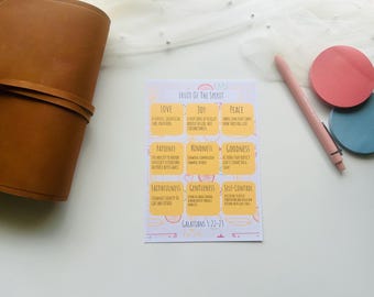 Carpeta de estudio bíblico con impresiones bíblicas y sugerencias de versículos / Impresión en PDF / Insertar / Fruto del Espíritu / Carpeta de estudio bíblico DIY / Kit de inicio