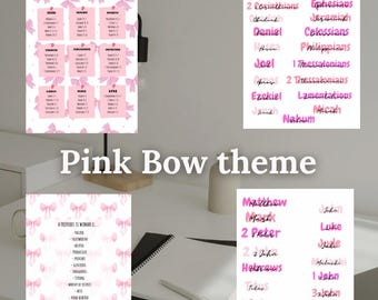 Pink bow Complete loaded bible printout Kit | PDF print | tip ins, headers and instructions included | Starter kit