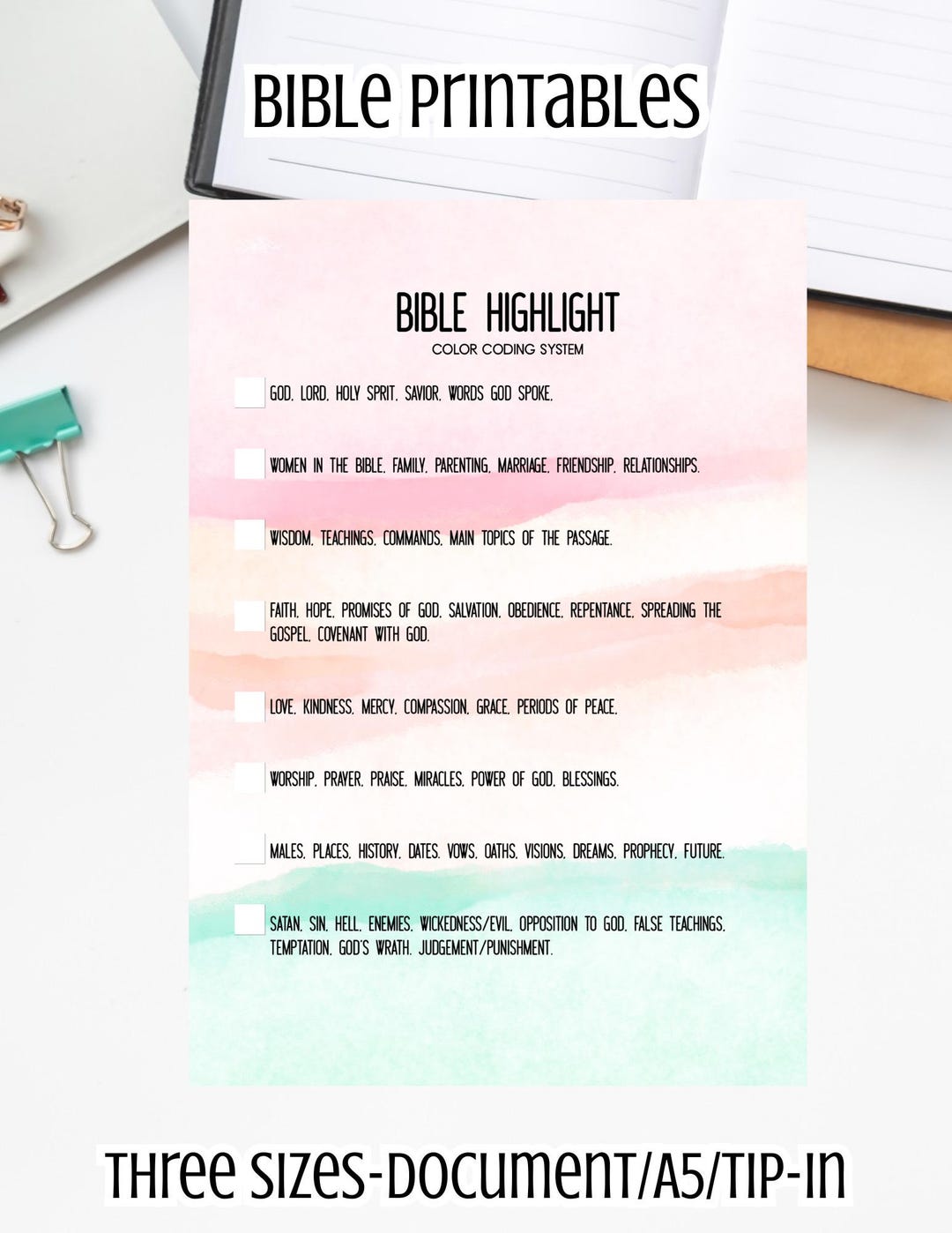 War Binder Loaded Bible Printout Bible Highlighting Guide | PDF Print ...