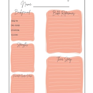 character bible study | Bible study print out | bible study planner | bible study notes | PDF bible study | bible study downloads |