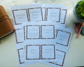 I am scripture affirmation cards printout 30 cards | PDF print | prayerful woman | printable prayer list | PDF list | bible cards DIY