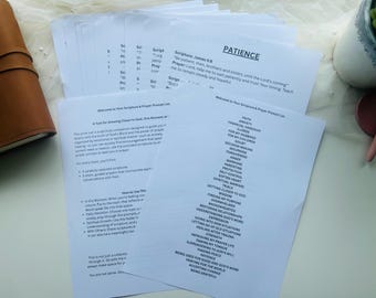 impression d'une liste de sujets de prière avec des instructions scripturaires | Impression PDF | bible de prière bricolage | liste de prières thématiques | reliure de guerre DIY | Kit de démarrage