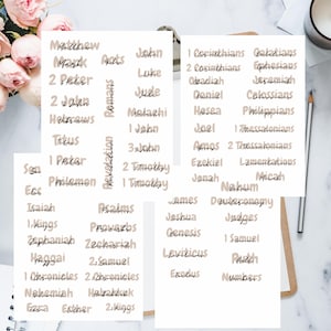 Estudio bíblico imprimible / Impresión en PDF / Mujer de oración / Etiquetas con nombres bíblicos imprimibles / Libros de la Biblia en PDF / Calcomanías bíblicas para hacer uno mismo