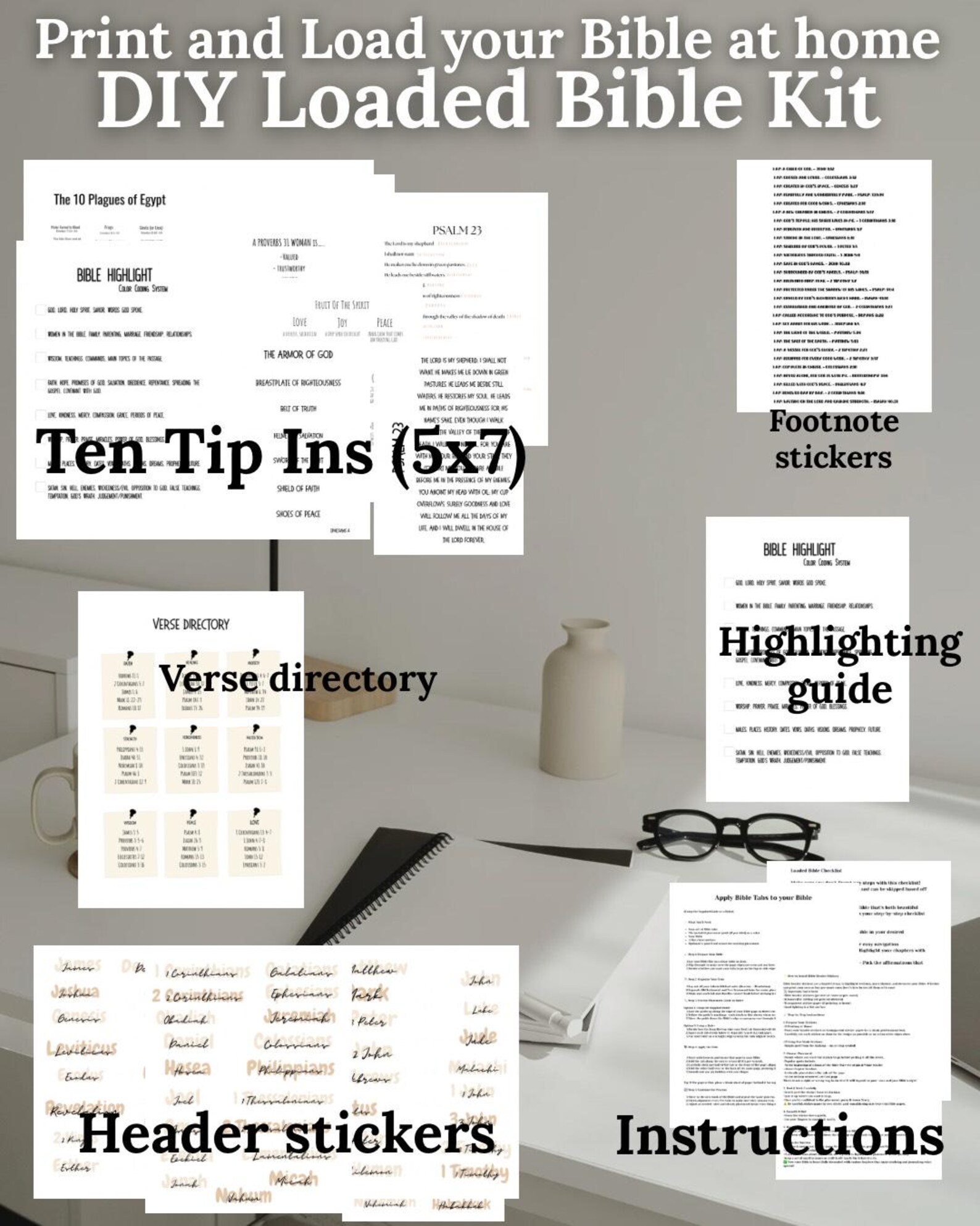 Plain Decorate Yourself Complete Loaded Bible Printout Kit | PDF Print ...