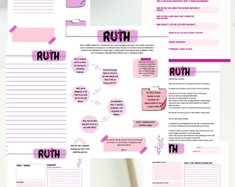RUTH bible study binder print out | PDF print | prayerful woman | printable bible binder design | PDF bible study | bible notes |